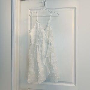 SHEIN girls White Textured Strap Dress- Girls 9y